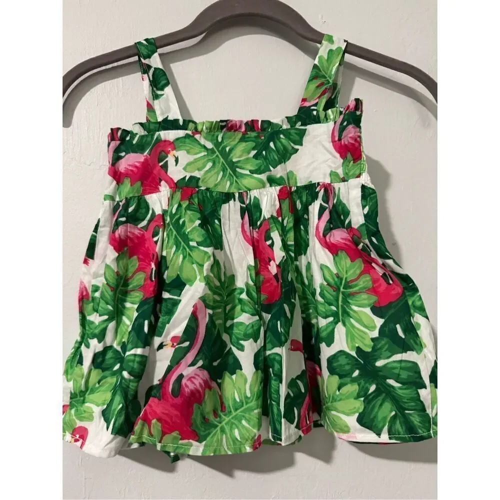 Janie and Jack NWT tropical Flamingo size 5 sleeveless top